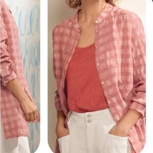 Poetry linen flannel checkered top
